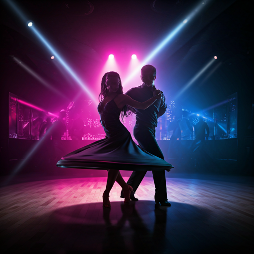 Dancers in a salsa lesson circle
